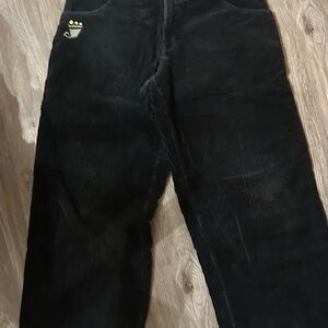 Vintage 90s wideleg JNCO Black Corduroy Pants (1996)